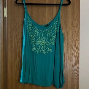 Torrid Teal Camisole with Yellow Floral Design